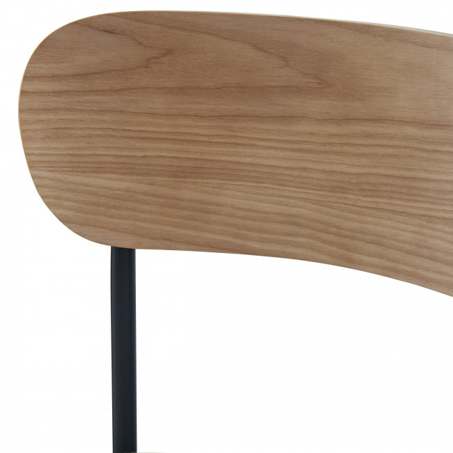 Jess - Lot de 2 chaises de bar bois clair tissu et métal H65cm
