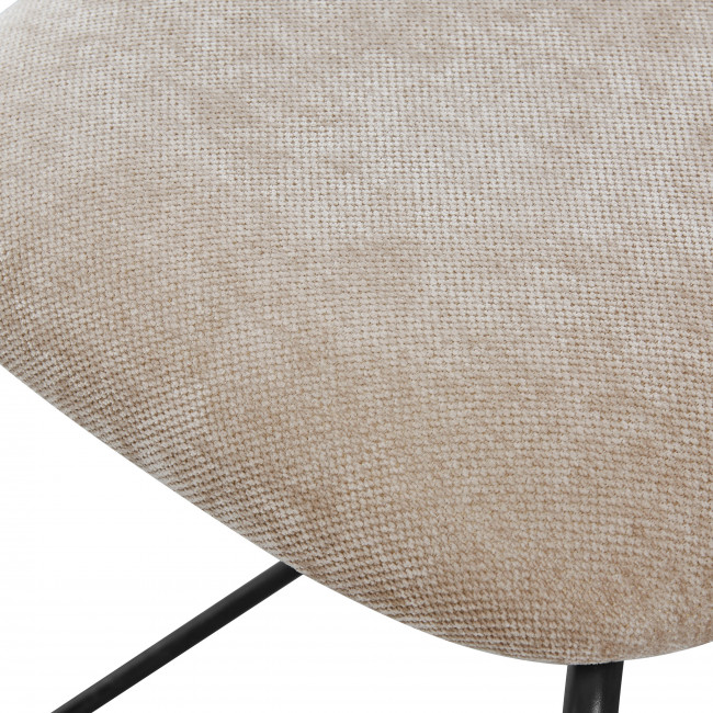 Jess - Lot de 2 chaises en bois clair, tissu et métal 