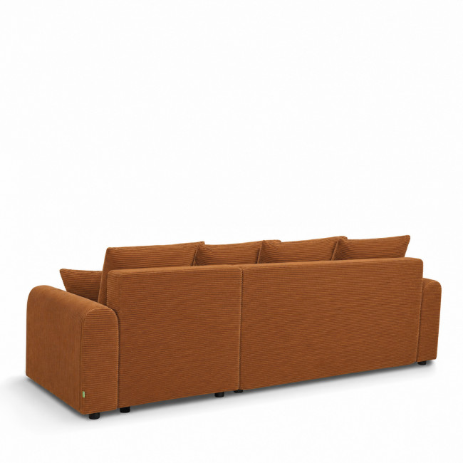 Pol - Canapé d'angle convertible réversible 4 places en velours côtelé
