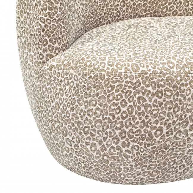 Mo - Fauteuil rond en tissu imprimé léopard