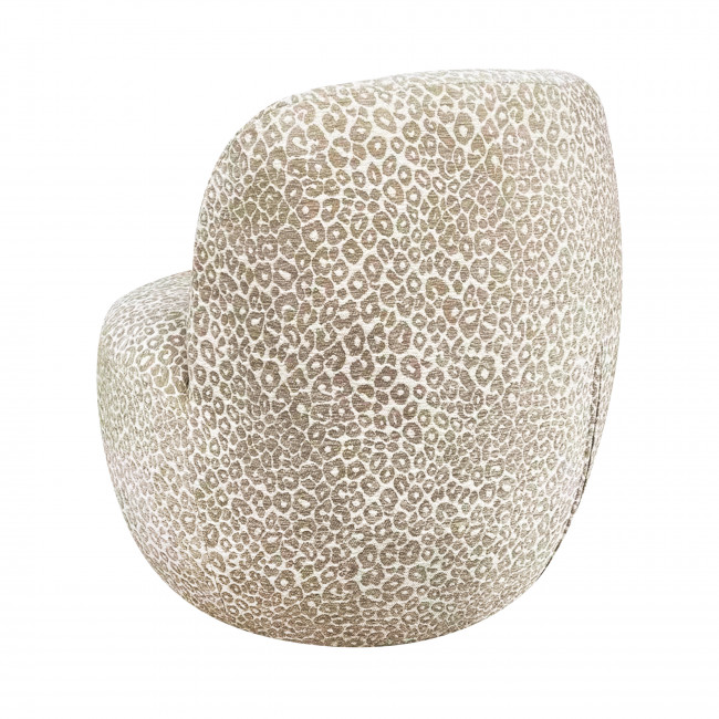 Mo - Fauteuil rond en tissu imprimé léopard