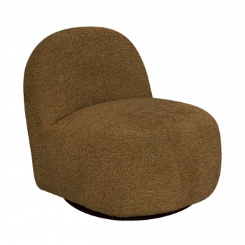 Groovy - Fauteuil pivotant en tissu chenille côtelé
