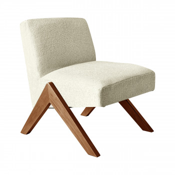 Vinto - Fauteuil en tissu pieds bois