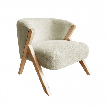 Malou - Fauteuil en tissu et bois