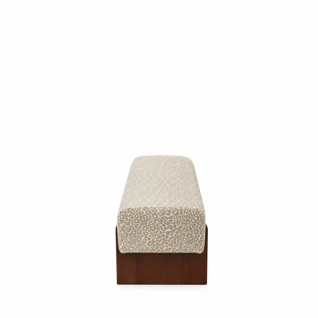 Sally - Banc en tissu imprimé léopard et bois