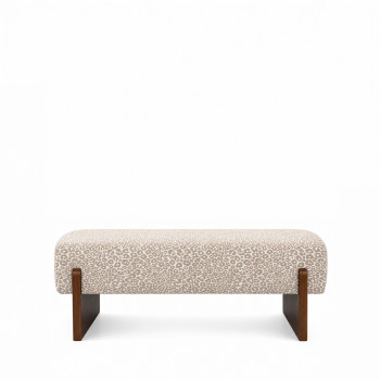 Sally - Banc en tissu imprimé léopard et bois