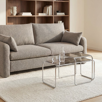 Rika - Table basse en verre pieds chrome