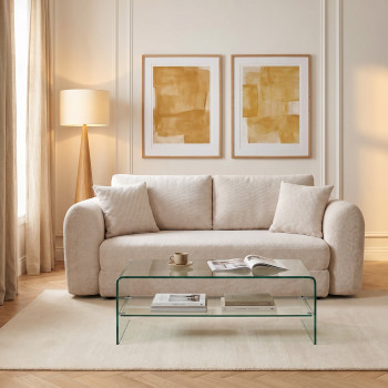 Lou - Canapé convertible compressé 3 places en tissu