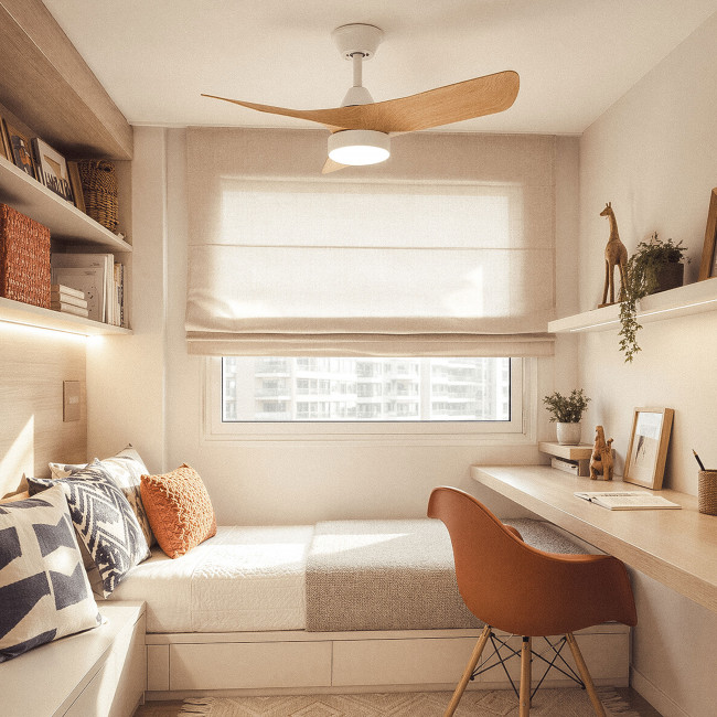 Erol - Ventilateur de plafond silencieux avec éclairage LED intégré