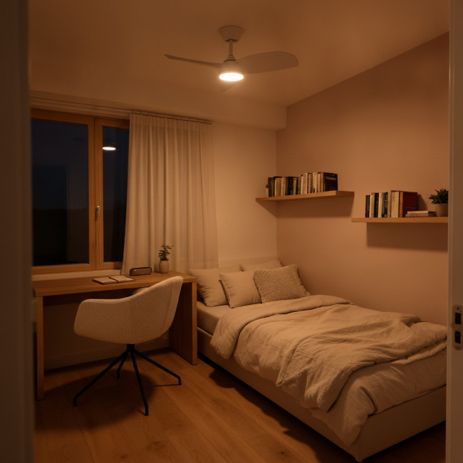 Breez - Ventilateur de plafond silencieux avec éclairage LED intégré