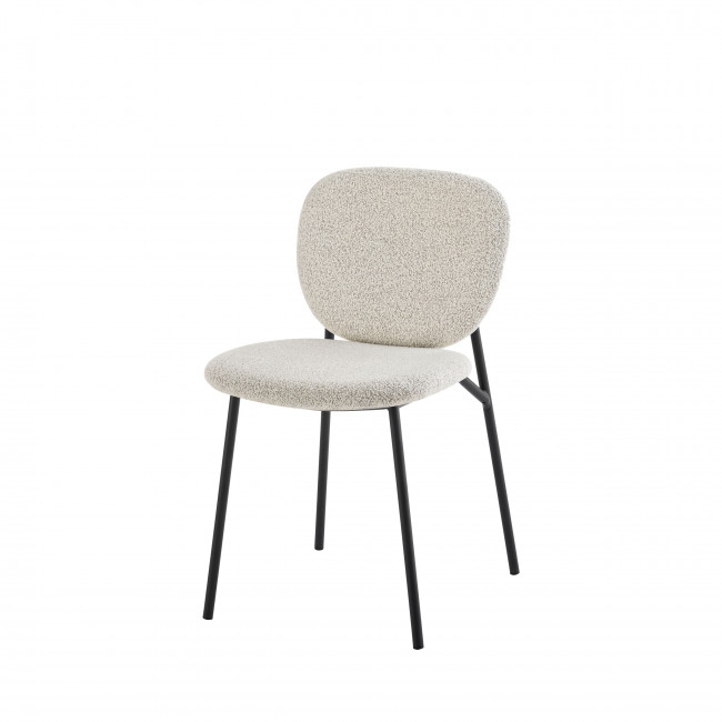 Dalby - Lot de 2 chaises en tissu et métal 