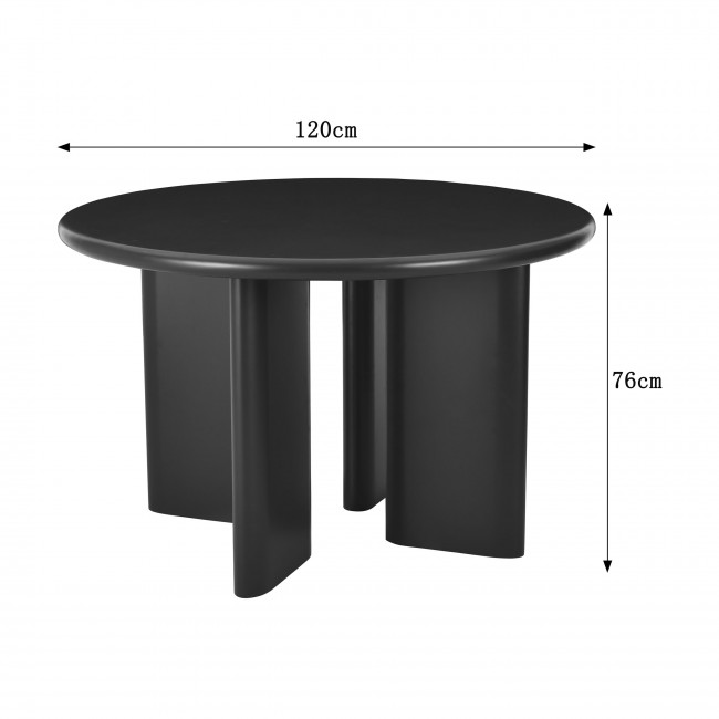 Pyranth - Table à manger ronde 4 personnes en bois 