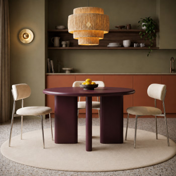 Pyranth - Table à manger ronde 4 personnes en bois 