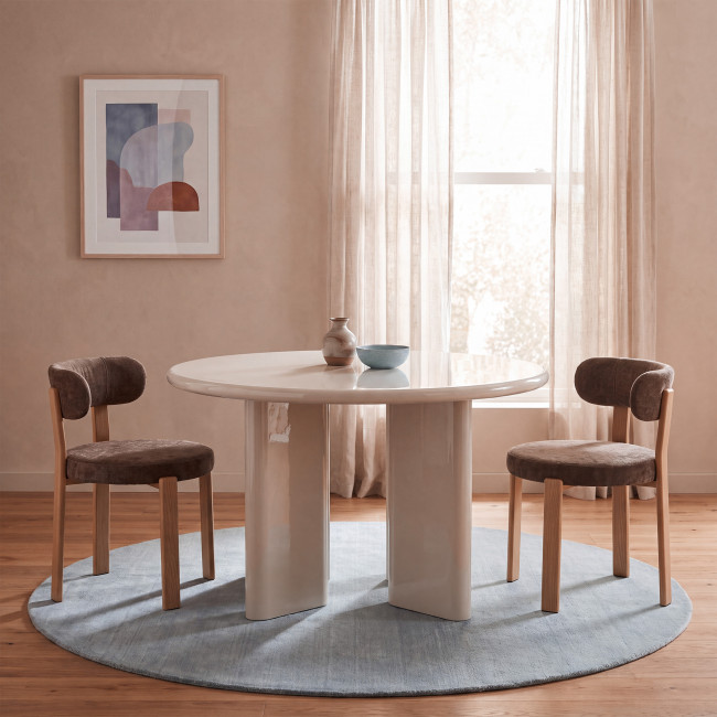 Pyranth - Table à manger ronde 4 personnes en bois 
