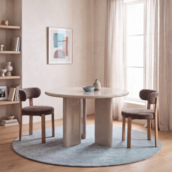 Pyranth - Table à manger ronde 4 personnes en bois 