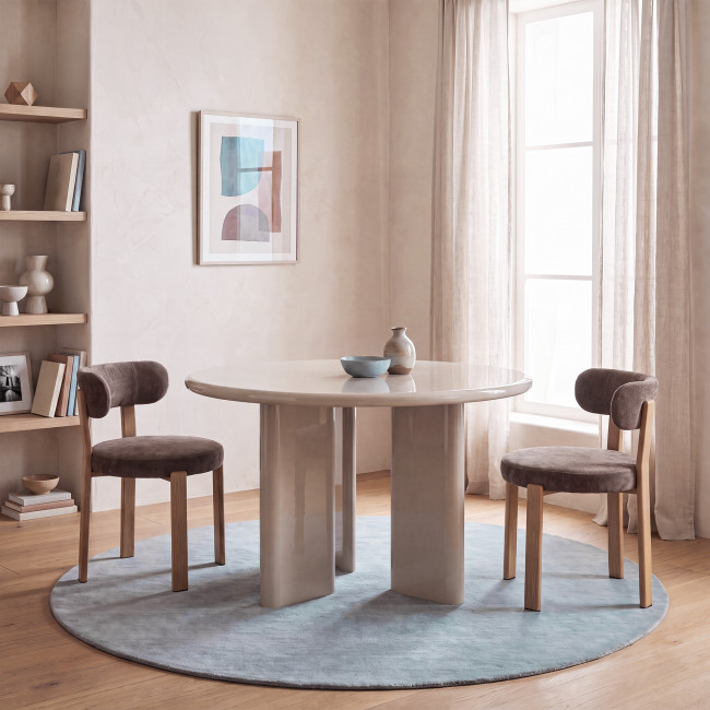 Pyranth - Table à manger ronde 4 personnes en bois 