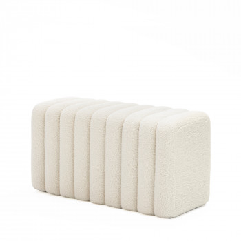 Leto - Banc rembourré en tissu bouclette L79cm