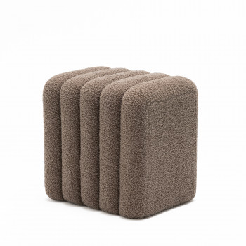 Leto - Pouf rembourré en tissu bouclette