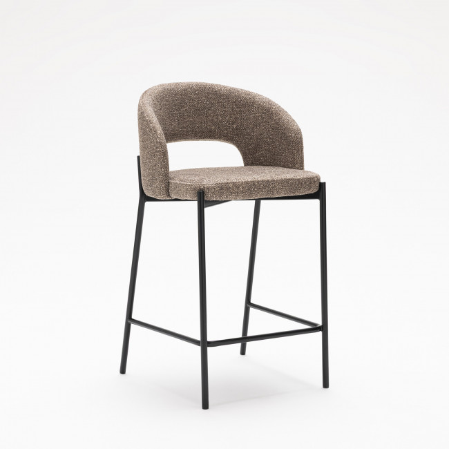 Soren - Lot de 2 chaises de bar en tissu et métal H65cm