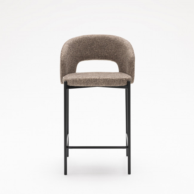 Soren - Lot de 2 chaises de bar en tissu et métal H65cm