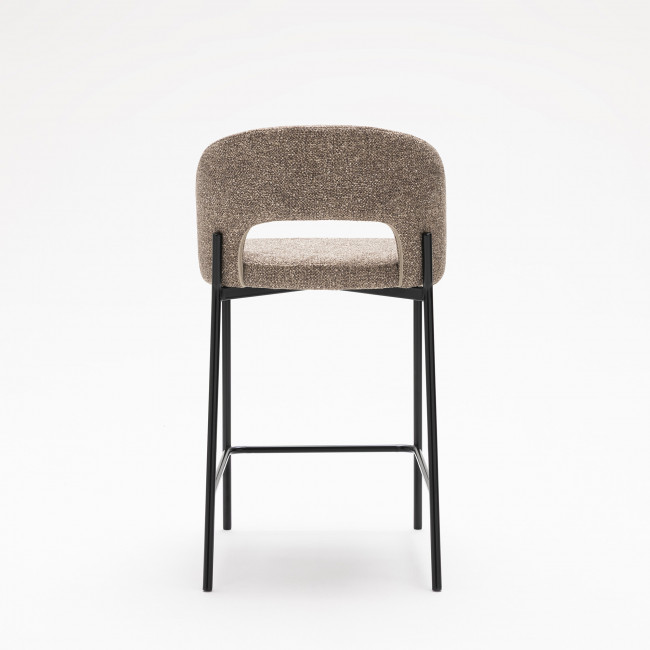 Soren - Lot de 2 chaises de bar en tissu et métal H65cm