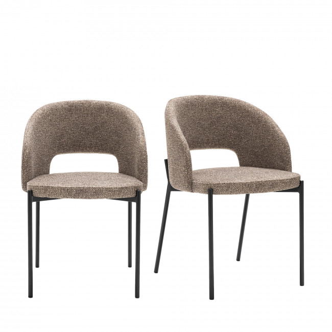 Soren - Lot de 2 chaises en tissu et métal