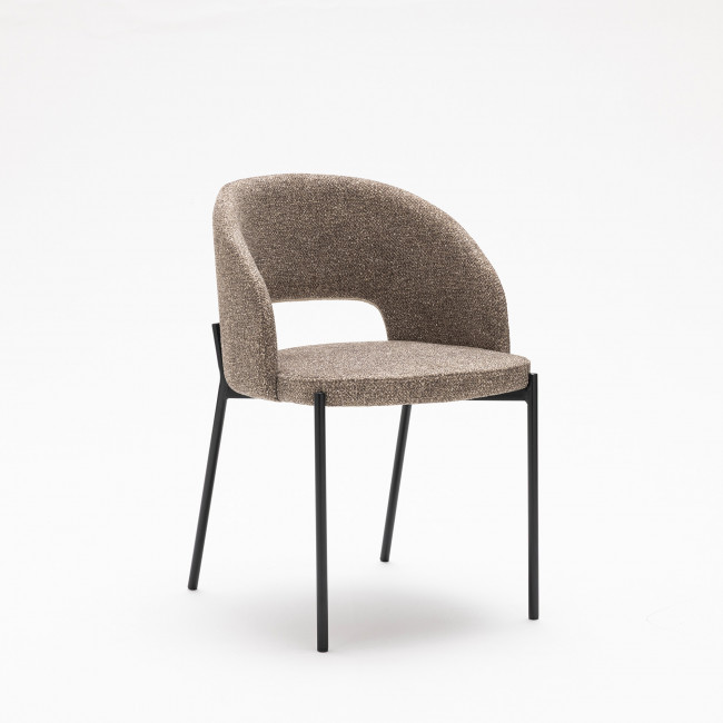 Soren - Lot de 2 chaises en tissu et métal
