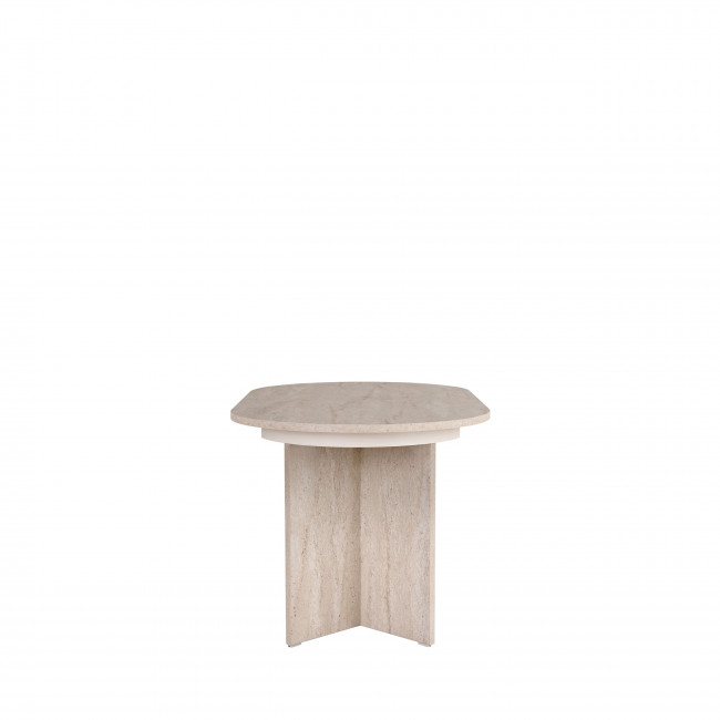 Sam - Table à manger extensible 6 à 8 personnes effet travertin 160-200x75cm