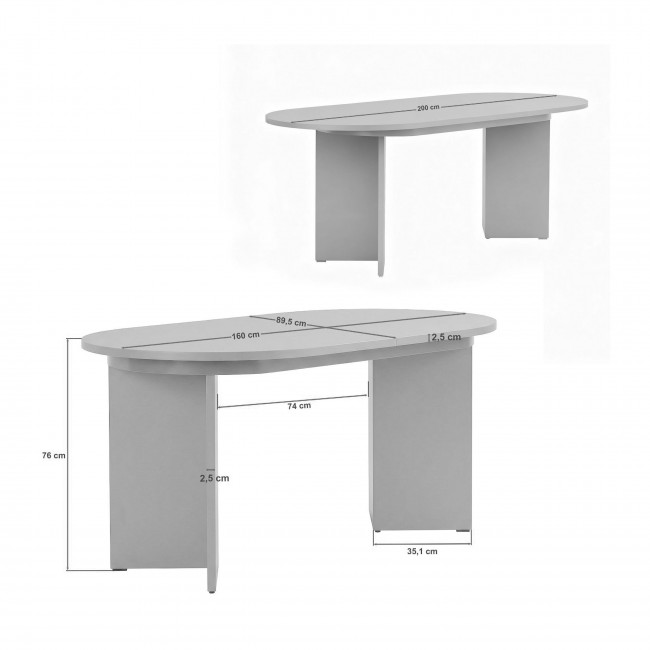 Sam - Table à manger extensible 6 à 8 personnes effet travertin 160-200x75cm