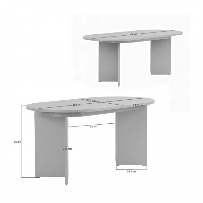 Sam - Table à manger extensible 6 à 8 personnes en bois 160-200x75cm