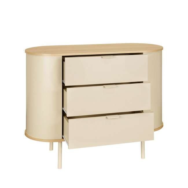 Will - Commode 3 tiroirs en bois et métal