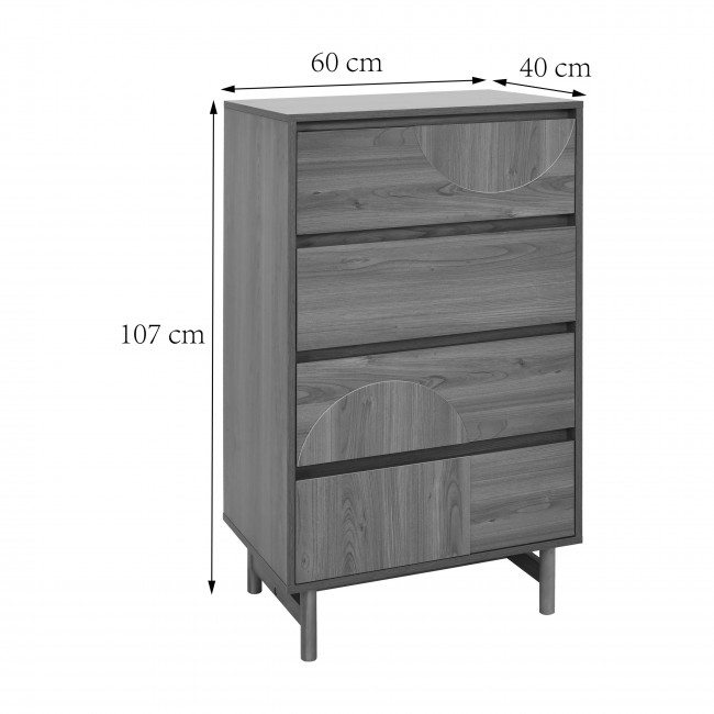 Abby - Commode 4 tiroirs en bois L60cm