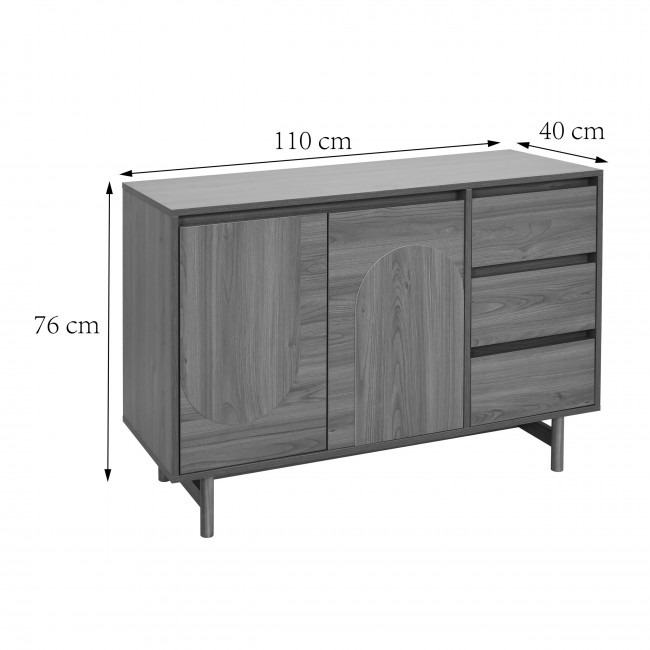 Abby - Buffet 2 portes 3 tiroirs en bois L110cm