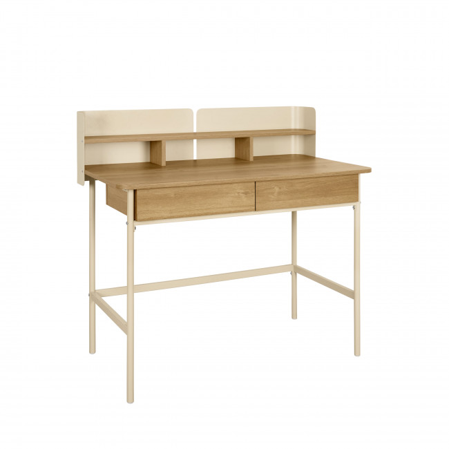 Copa - Bureau 2 tiroirs en bois et métal L100cm