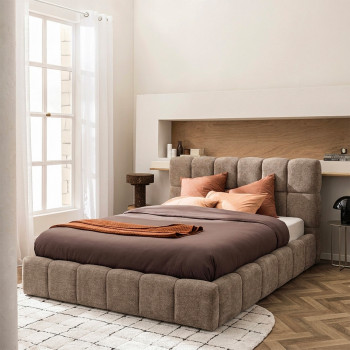 Romy - Lit coffre en tissu 160x200cm