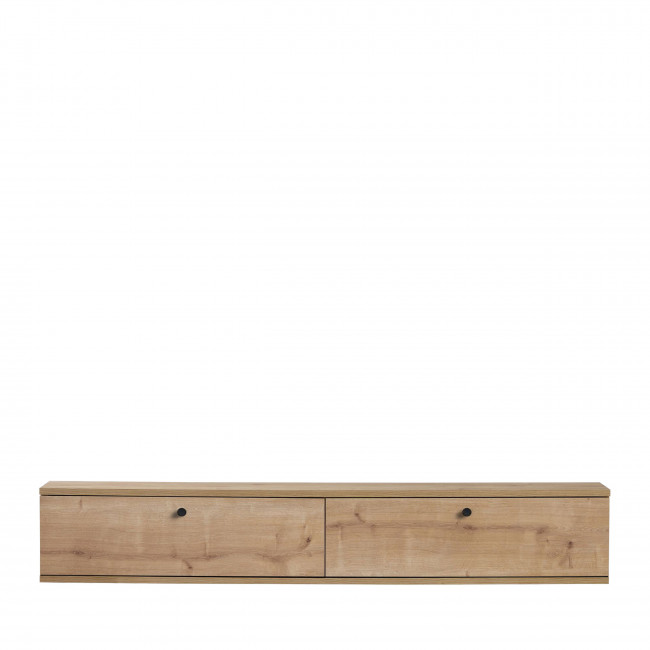 Yara - Meuble tv suspendu 2 portes en bois L160cm
