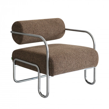 Emil - Fauteuil en tissu pieds chrome