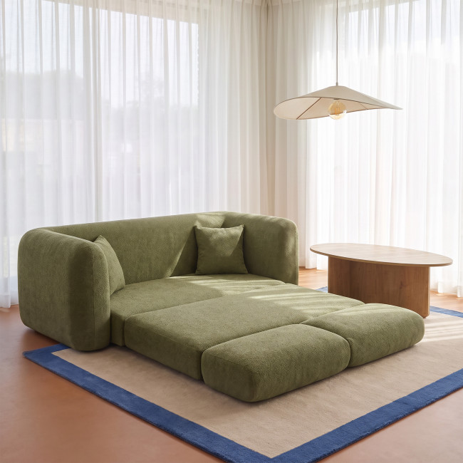 Lou - Canapé convertible compressé 3 places en tissu