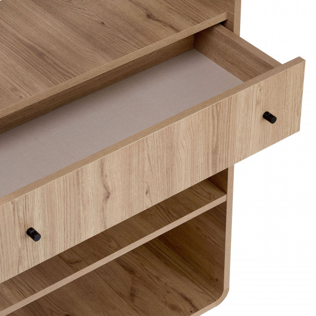 Dima - Étagère 1 tiroir aux bords arrondis en bois H153cm