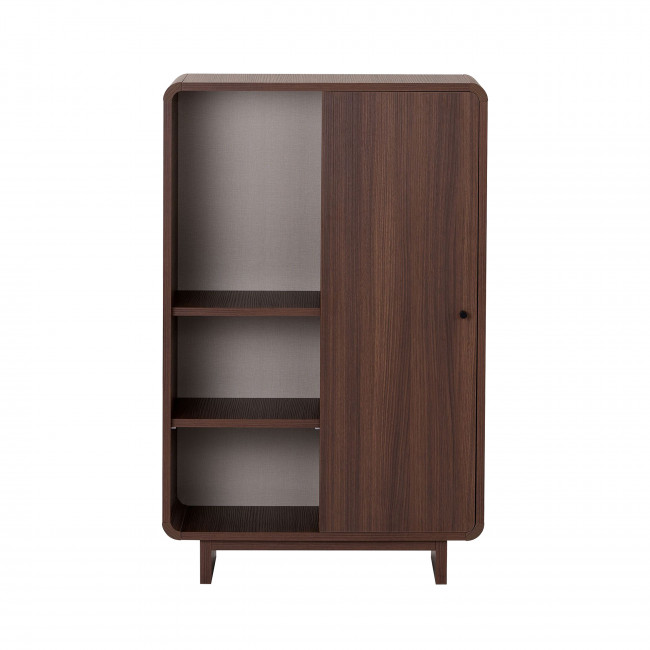 Dima - Buffet haut 1 porte aux bords arrondis en bois H110cm