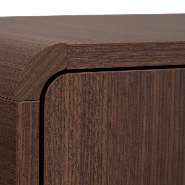 Dima - Meuble tv 2 portes aux bords arrondis en bois L180cm