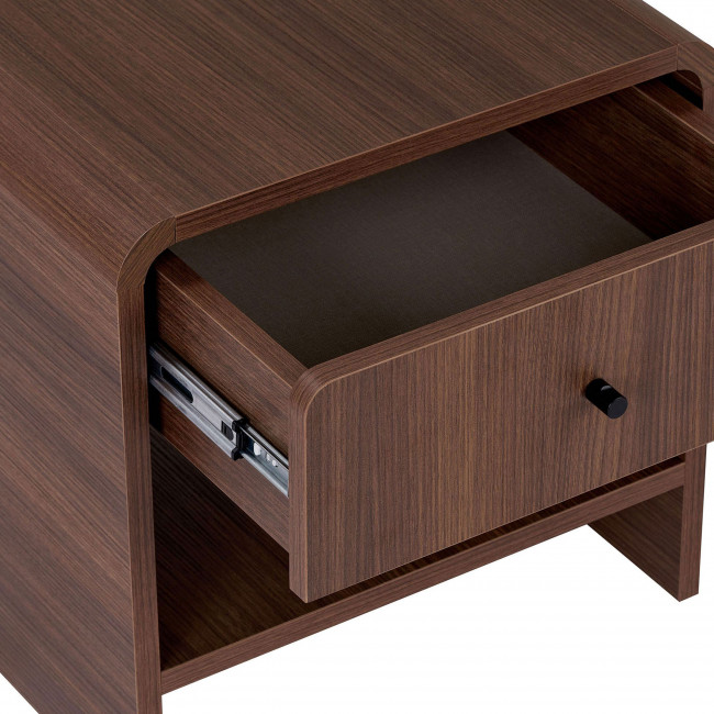 Milano - Table de chevet 1 tiroir aux bords arrondis en bois