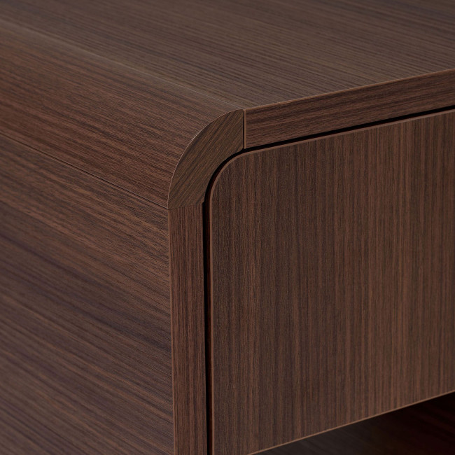 Milano - Table de chevet 1 tiroir aux bords arrondis en bois