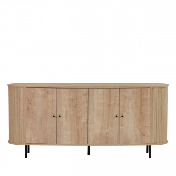 Pazar - Buffet 4 portes aux bords arrondis en bois L180cm