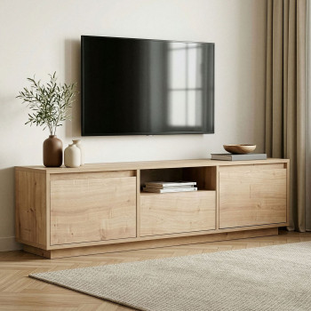 Kula - Meuble tv 3 portes en bois L160cm