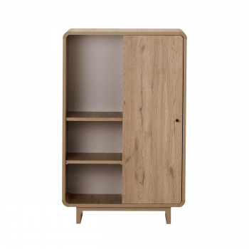 Dima - Buffet haut 1 porte aux bords arrondis en bois H110cm
