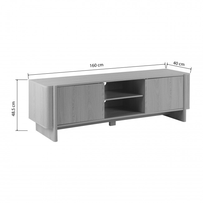 Oli - Meuble TV 2 portes en bois L160cm
