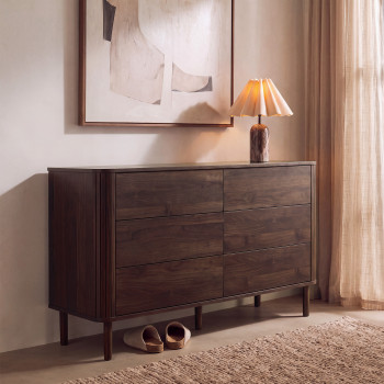 Maya - Commode 6 tiroirs en bois L 140 cm