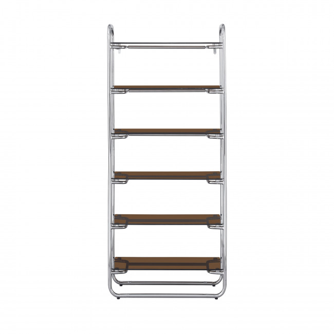 Delio - Etagère en verre et pieds chrome H163cm