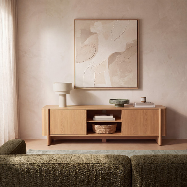 Oli - Meuble TV 2 portes en bois L160cm